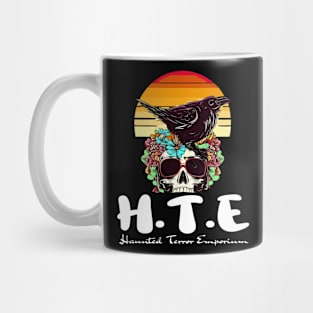 Halloween Skull Raven Flowers Haunted Terror Emporium Apparel Mug